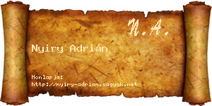 Nyiry Adrián névjegykártya